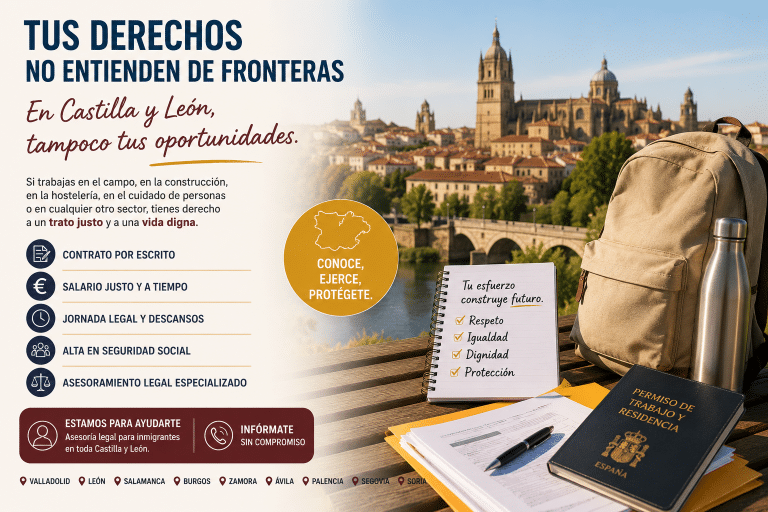 En Castilla y León, muchas personas extranjeras trabajan lejos de los grandes escaparates, en ciudades históricas, pueblos pequeños y campañas temporales donde el esfuerzo suele pasar desapercibido. En Valladolid, Burgos, León, Salamanca, Zamora, Segovia, Ávila, Palencia y Soria, pero también en zonas rurales con menos recursos cerca, la vida laboral puede estar marcada por madrugones, desplazamientos largos y la necesidad de no perder una oportunidad. Conocer los derechos laborales para inmigrantes en Castilla y León no es un lujo ni una cuestión lejana. Es una forma de proteger el salario, la dignidad, la residencia, la tranquilidad y el futuro familiar.